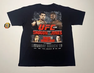 NWT Vintage UFC 128 Jon Jones VS Shogun Double Sided T Shirt Black Sz XL Faber - Picture 1 of 7