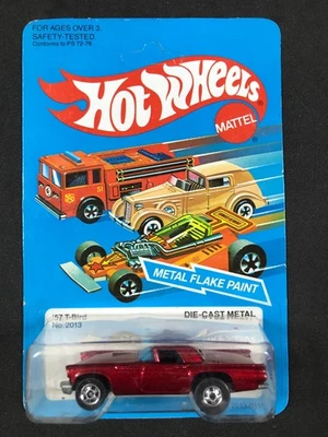 Hot Wheels 57 T-BIRD - Vintage 1982 Blue Card - HONG KONG - Metal Flake Red - Image 1 of 4
