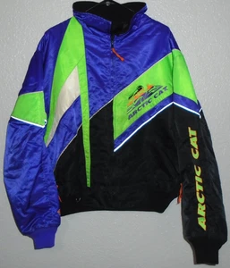 Vintage Arctic Cat Nylon Satin Jacke Schneemobil Rennmantel - Bild 1 von 3