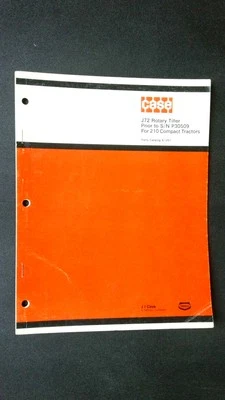 Case J72 Rotary Tiller Parts Manual for 210 Compact Tractors S/N P30509 - Image 1 of 2