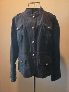 Black Cordurory Relativity Military, Army, Punk, Goth Soldier Jacket Sz XL - Picture 1 of 6