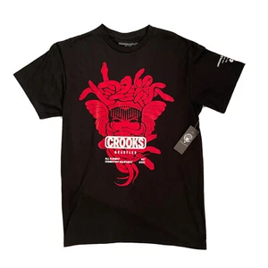 Crooks & Castles Medusa Head Red Textured T-Shirt Death Row Records Size Medium - Bild 1 von 7