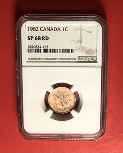 1982-CANADA-1 CENT COIN,GRADED BY NGC SP68 RD …….DEAL - Picture 1 of 4