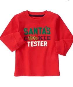 New GYMBOREE CHRISTMAS SANTA'S COOKIE TESTER Holiday SHIRT Boys 12-18 Months - Picture 1 of 1