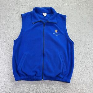 Salt Lake City 2002 Olympics Fleece Sweater Vest Size XL Royal Blue
