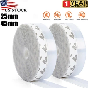 16FT Door Seal Strip Weather Stripping Adhesive Silicone Windows Bottom Stopper - Picture 1 of 14