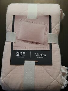 Martha Stewart 2 Collection Linen-Cotton Ruffle Pillow Sham - STANDARD - Pink 