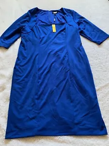 Alexia Admor Women Square Neck Short Sleeve Sheath Midi Dress Blue Size 2X - Picture 1 of 10