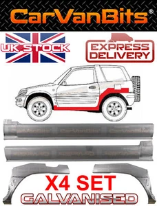 PARA TOYOTA RAV4 94-00 3 PUERTAS X2 ARCO DE RUEDA TRASERA + X2 UMBRALES PANEL DE REPARACIÓN X4 - Imagen 1 de 12
