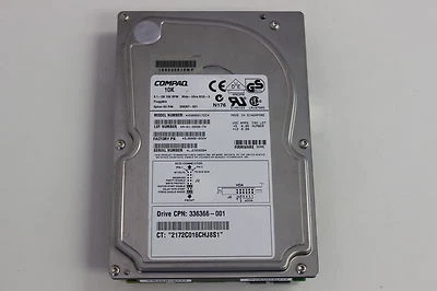 COMPAQ 336366-001 9.1GB 3.5 10K WIDE ULTRA SCSI 3 80 PIN HARD DRIVE 336357-B21 - Image 1 of 3