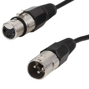 3 Pin XLR Microphone Cable Male To Female Patch Lead Mic OFC - 0.5m to 20m