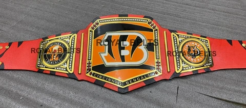 Cincinnati Bengals Tiger Football Championship Title Belt Adult Size 2mm Brass Cover