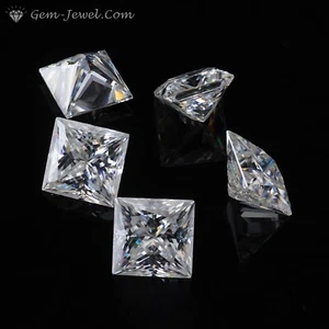Beautiful 6 X 6 MM 1.20 CT Full White Princess Shape Cut Loose Moissanite 4 Ring - Picture 1 of 9