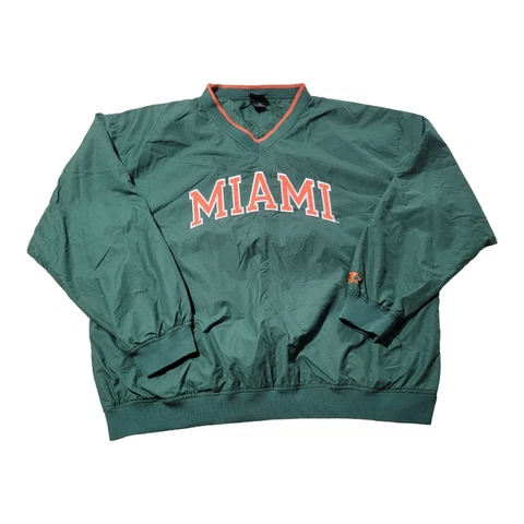 VTG Starter Miami Hurricanes Windbreaker Jacket Adult Size XL Pullover Cover