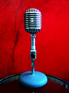 Vintage 1940's Shure Brothers 55 Fatboy microphone w Atlas stand 55S 556 556S - Picture 1 of 16