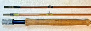 Split Cane Fly Rod SHARPE of ABERDEEN THE SCOTTIE 9’ 6” 2 Piece Spare Tip & Bag - Picture 1 of 24