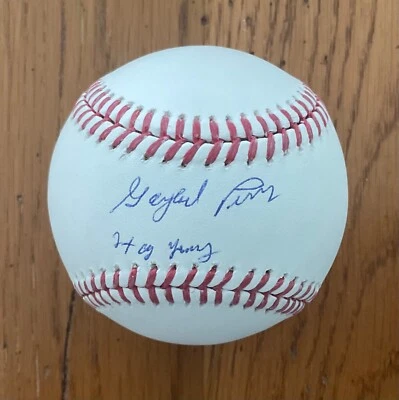 Gaylord Perry HOF SF Giants Signed OML Baseball Auto SCHWARTZ COA - “Sweet Spot” - Image 1 of 3