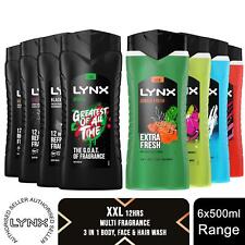 Lynx Shower Gel 12H of Refreshing Fragrance with 100% Moisturisers 500ml, 6 Pack
