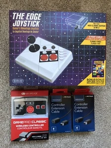 NES Classic Accessory Lot, Edge Joystick, Wireless Controller, 2 6ft ext Cables - Picture 1 of 2