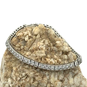 Sterling Silver 925 Clear Rhinestone Tennis Bracelet 7.5” - Picture 1 of 22