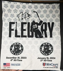 Rare Marc-Andre Fleury 1000 NHL Games & 552 Career Wins SGA Rally Towel - Picture 1 of 4