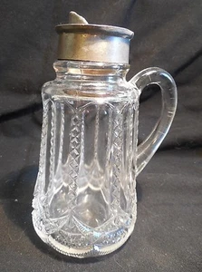 EAPG     McKee Crescent   Syrup Jar  (Fringed Drape )      - Picture 1 of 4