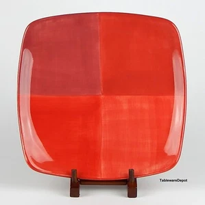 Tabletops Unlimited QUADRETTINI RED, 11.25" Square Dinner Plates, SUPERB! - Picture 1 of 4