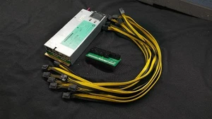 HP HSTNSPL30 1200W Power Supply + 6pin breakout board + cables [GPU ASIC mining] - Afbeelding 1 van 4