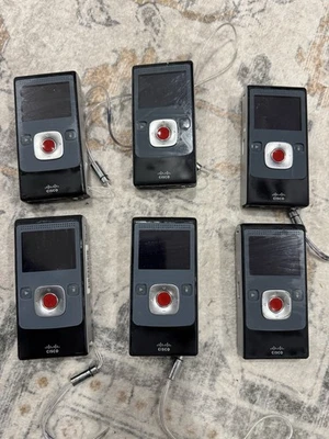 Lot of 6 Cisco Flip Pocket Video Camera w/ Strap! Tested: WORKING! - Image 1 of 4