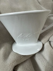 Melitta Blanco 1 Agujero 1x4 #4 Cerámica Manual Verter Sobre Café Filtro Soporte Italia - Imagen 1 de 14