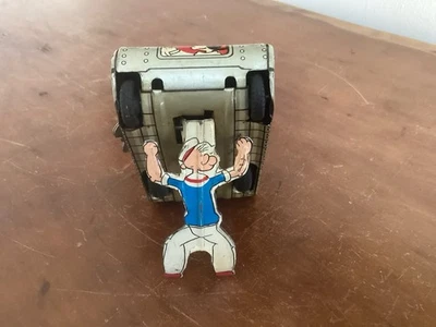 复古锡石版画发条大力水眼翻滚坦克玩具 20 世纪 50 年代 — 第 1/4 张图片