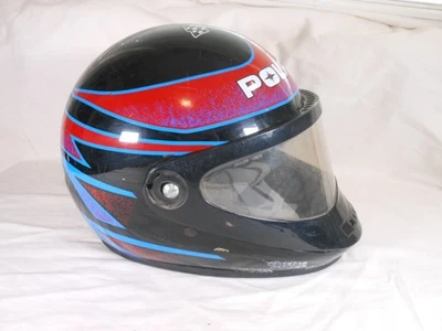 Vintage 1990's Polaris Helmet, Full Face Flip Shield, Size Large, Black Blue Red - Image 1 of 4