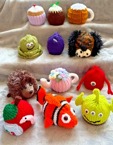 Single Hand knitted Chocolate Orange Cover Over 60 Designs To Choose From - Picture 1 of 65