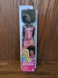 BARBIE African American Doll Curly Hair Pink Logo Dress GBK92 HGM58 Mattel 2021 - Picture 1 of 6