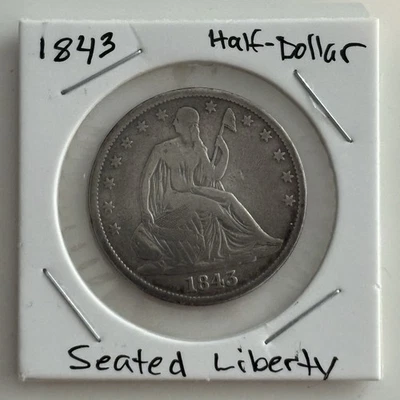1843-O Seated Liberty Silver Half Dollar Coin 50c -- Circulated - Image 1 of 2