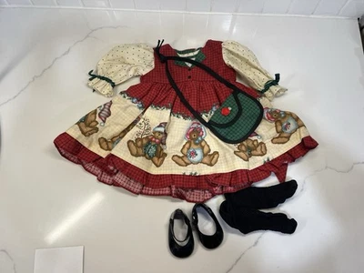 Vestido de muñeca vintage Daisy Kingdom sombrero de Santa oso vestido y cartera para muñeca de 18" Foto 1 de 4