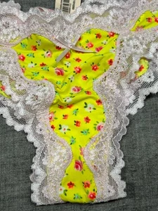 VINTAGE VICTORIA'S SECRET SILKY SATIN CHEEKINI BIKINI RUCHED PANTY S M L OS - Picture 1 of 6