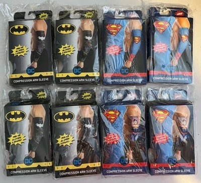 Superman & Batman Compression  Arm Sleeve Size Large Licensed DC Comics Lot 8 - Image 1 of 2
