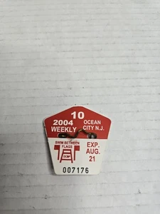 Ocean City New Jersey Beach Patrol Access Tag Red Weekly 2004 Safety Swim Flag - Picture 1 of 3