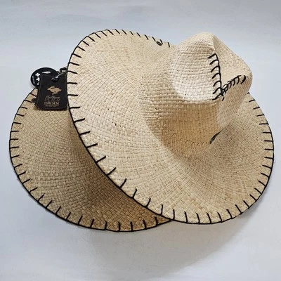 Lote de 2 chapéus resort femininos Peter Grimm Delfina flor palha tamanho 7 3/8 - Imagem 1 de 4