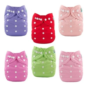 Baby Cloth Diaper 6 Pack with 12 Inserts Size Cloth Diaper Covers Adjustable ... - Picture 1 of 8