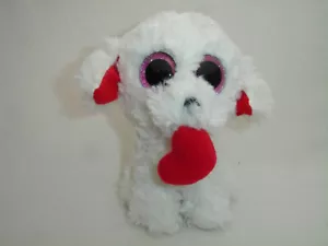 Ty Beanie Boos HONEY BUN POODLE Red Heart - Glitter Eyes 6" - Picture 1 of 4