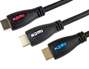 HDMI Cable v2.0 With Coloured LED Light Up HDTV 2160p 4K 3D Braided Ultra HD - Picture 1 of 10