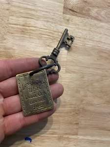 Hotel Motel Room Key Tag Skeleton Brothel Patina Collector Set BRASS Dodge City - Picture 1 of 11