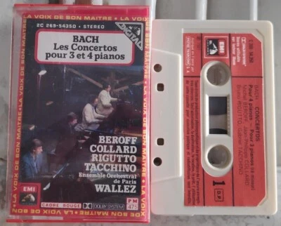 Bach - Concertos for 3&4 Pianos Beroff Collard Rigutto Tacchiano EMI Cassette NM - Image 1 of 2