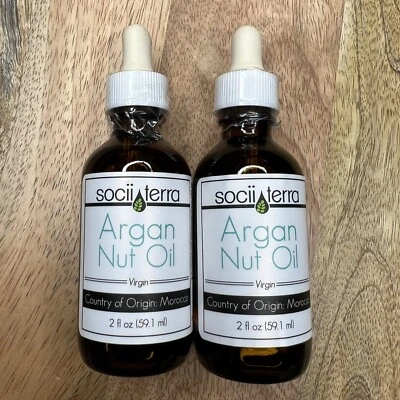 2 NUEVO Aceite de nuez de argán virgen orgánico Socii Terra Marruecos para piel y cabello 2 fl oz Foto 1 de 3