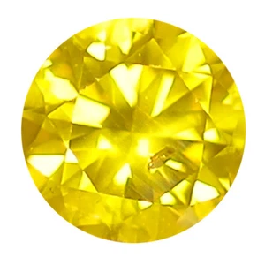 0,30 quilates corte redondo (4 x 4 mm) SI claridad elegante amarillo vivo piedra de diamante amarillo vivo - Imagen 1 de 2