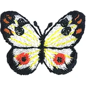 Butterflies White, Mini Patch, Sew Iron on, Original Artwork, Patch - 0.75" x 1" - Picture 1 of 1