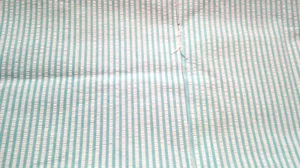 Fabric Red Rooster 2 Pieces Aqua Blue Seersucker Stripe 10" x 12" each $1.95 - Picture 1 of 4