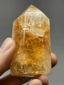 Common Citrine Tower Polished Point 4.7oz Reiki Crystal Abundance Prosperity S18 - Picture 1 of 12